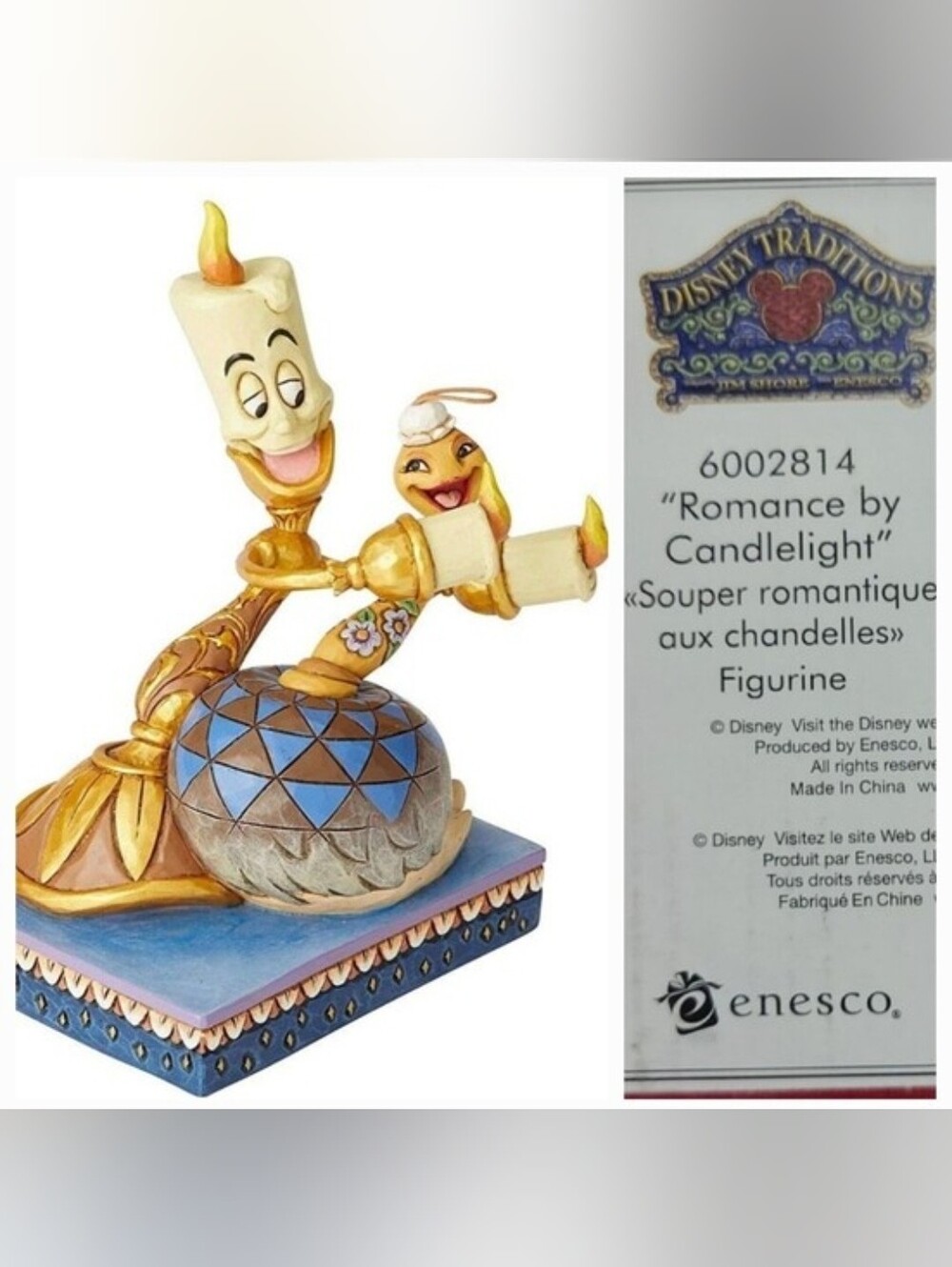 Disney Beauty &Beast Lumiere & FD 'Romancing the Candlelight' Collector Figurine